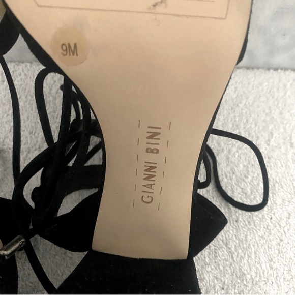 Gianni Bini Womens Keelin Black Suede Block Lace Up Heel Sandals Size 9M - Picture 5 of 7